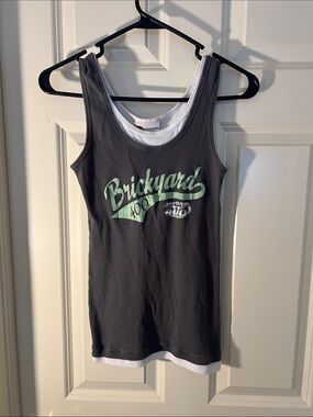 Brickyard Graphic Tank Top for Kids - Charcoal with Mint